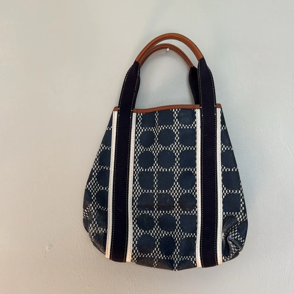 Kate Spade canvas Navy and Brown geometric print Women's Bag - Picture 6 of 10